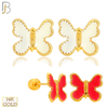 14-ES253 - 14k Yellow Gold Enamel Butterfly Earrings with Screw Backing image 0