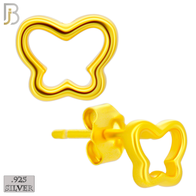 925-ES460 - 925 Sterling Silver Hollow Butterfly Design Earrings (Butterfly Backing) image 2