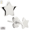 925-ES512 - 925 Sterling Silver Star Design Earrings (Butterfly Backing) - Rhodium Plated image