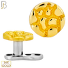14-G23-DM21 - 14k Titanium Anchor and 14k Gold Top Round Nugget Dermal - Internally Threaded image 0