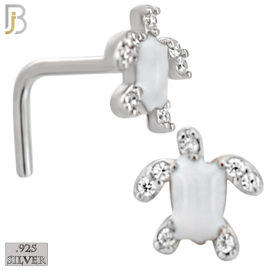 925-NR122L - 925 Silver Turtle Shape with Enamel L-Shape - Pack of 6 image 2
