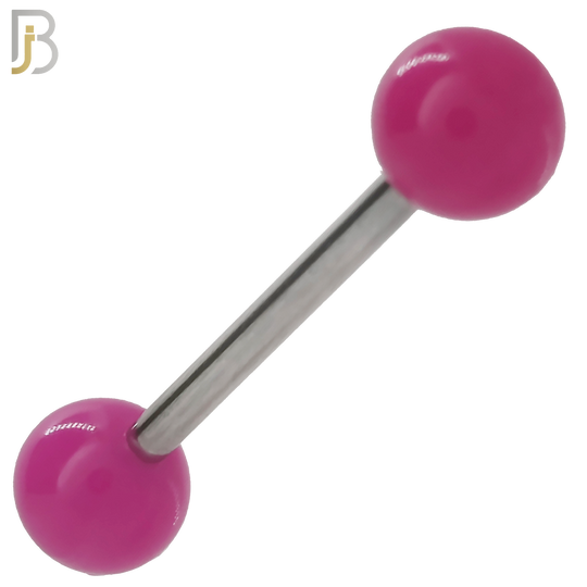 PK-BB03S - 316L Surgical Steel Barbell with Solid Color Acrylic Ball Screw External Threaded Pack of 120 image 5