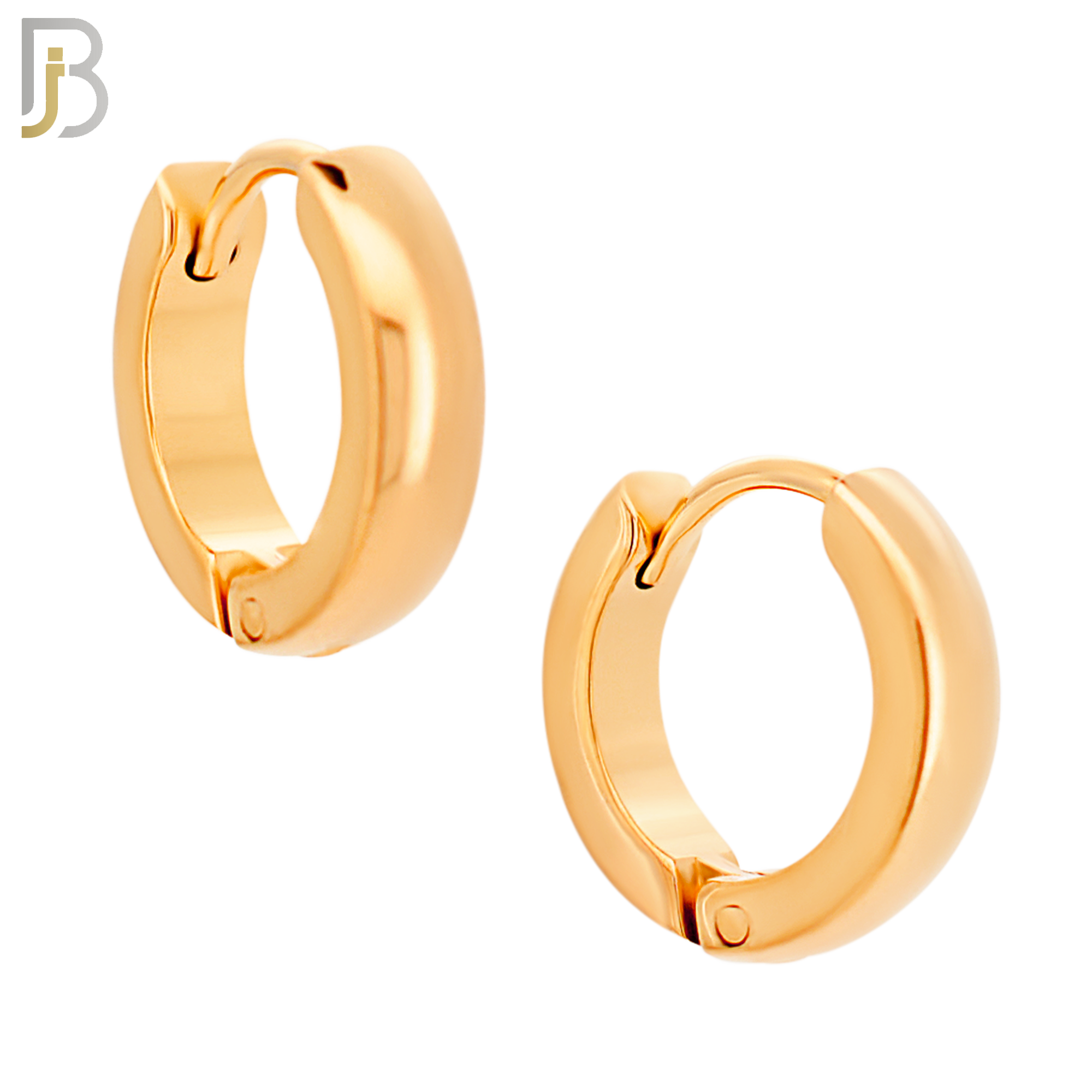 ES01R - 316L Stainless Steel RoseGold Plated Plain Curve Design Huggies image 3