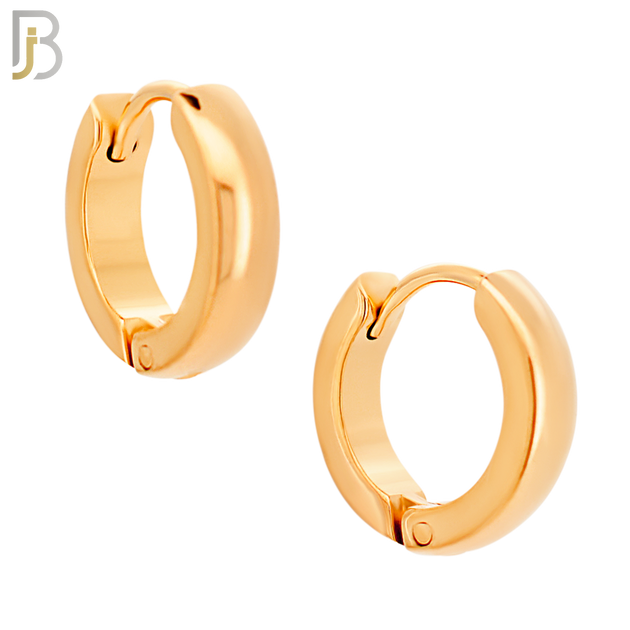 ES01R - 316L Stainless Steel RoseGold Plated Plain Curve Design Huggies image 3
