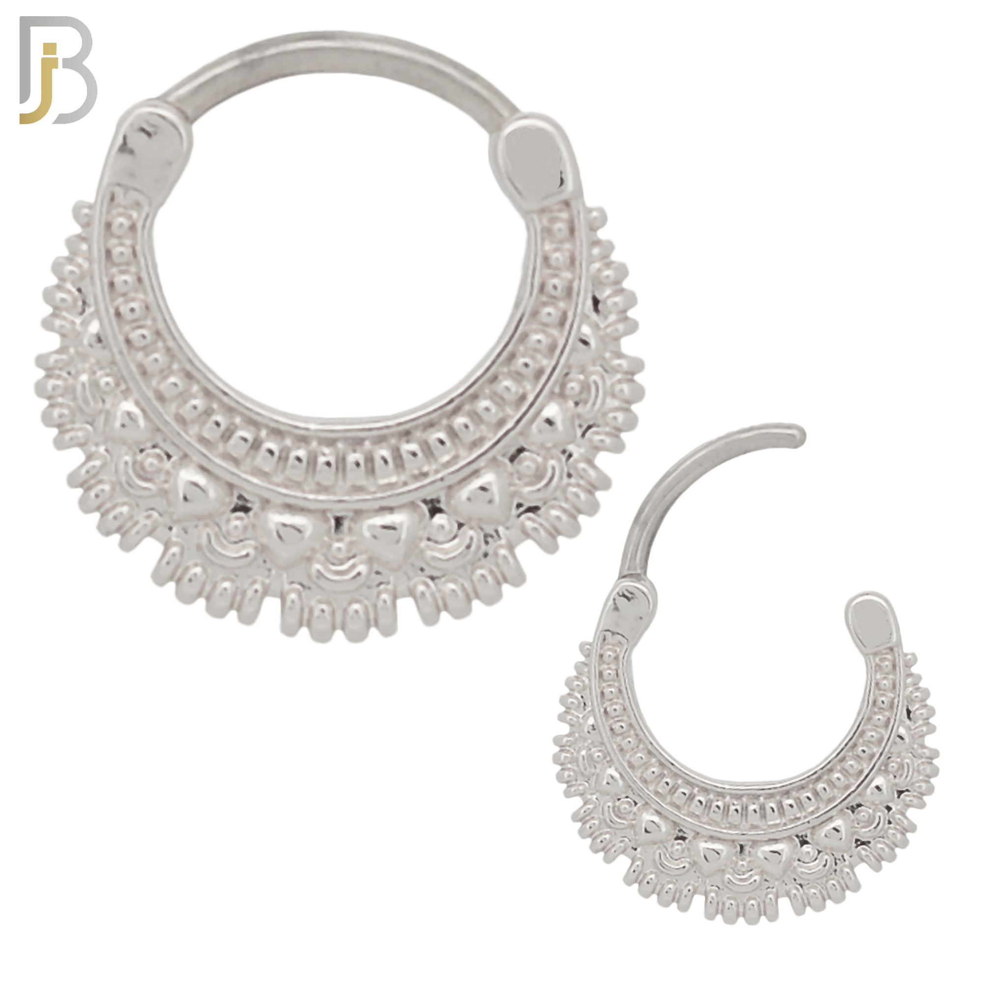 CT72 - 316 Surgical Steel Ornate Design Nose Clicker for Septum Piercing (PACK OF 6) image 0