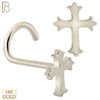 14-NR51L - 14k Solid Gold L-Shape Plain Coptic Cross Design image 1