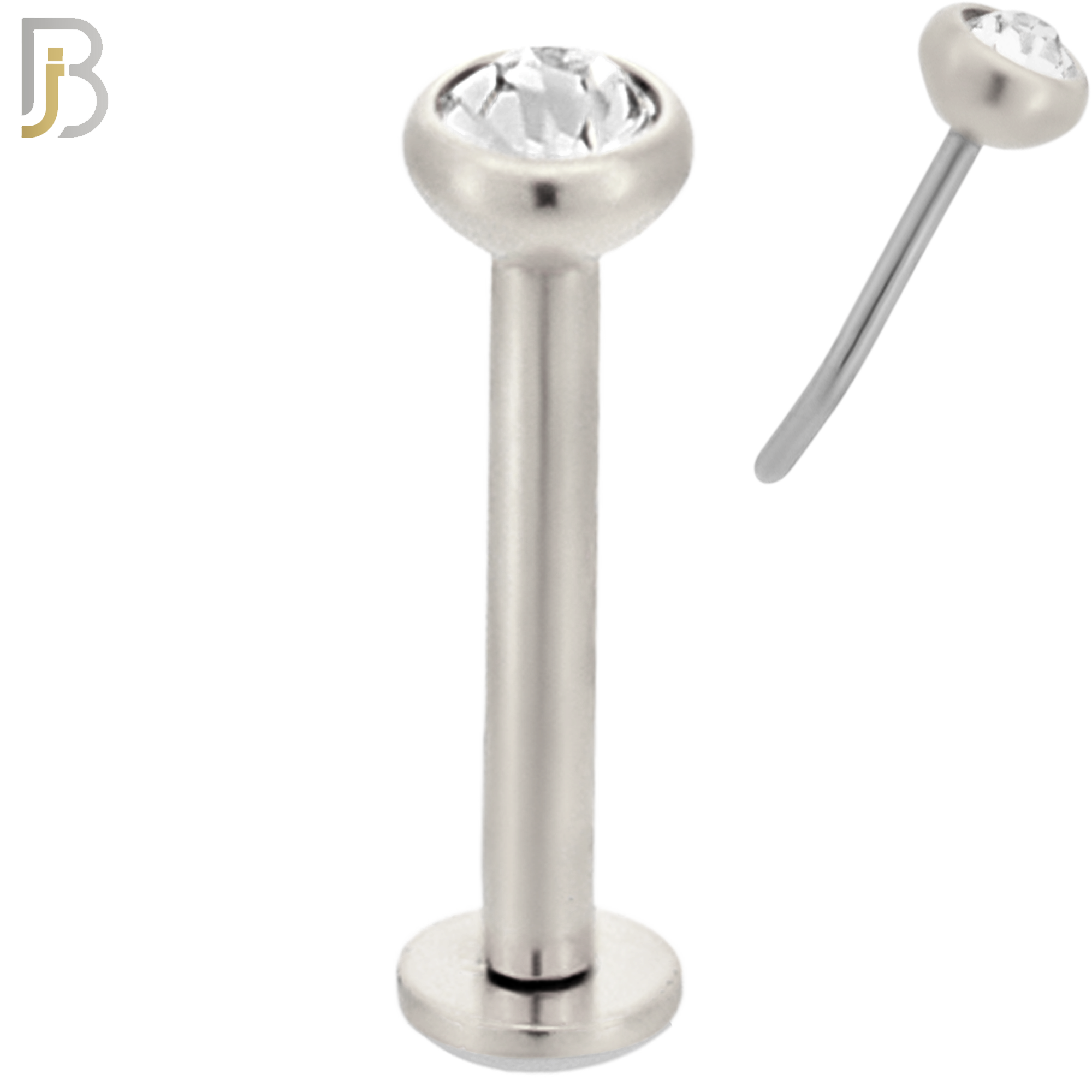 LB16S16 - 16g Thickness 316L Surgical Steel Press Fit Bezel Setting Push In  Zircon (PACK OF 6) image 4