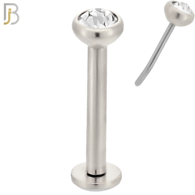 LB16S16 - 16g Thickness 316L Surgical Steel Press Fit Bezel Setting Push In  Zircon (PACK OF 6) image 4