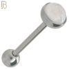 PK-BB07S - 316L Surgical Steel Barbell with Opal Top Mushroom Design  Screw Pack of 120 image 1