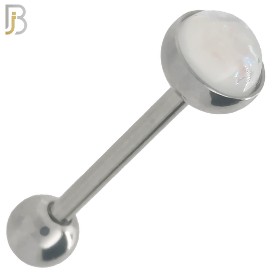 PK-BB07S - 316L Surgical Steel Barbell with Opal Top Mushroom Design  Screw Pack of 120 image 1