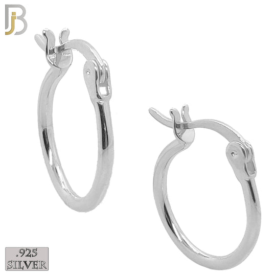 925-ES249 - .925 Sterling Silver Plain Hinged Hoop Earrings image