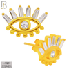 925-ES244 – .925 Sterling Silver Eyes Earring Stud with Zircon for Long Eyelashes and Eyeball image 2