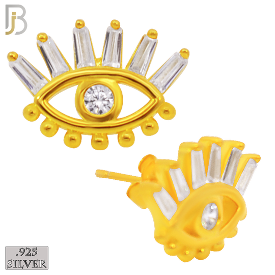 925-ES244 – .925 Sterling Silver Eyes Earring Stud with Zircon for Long Eyelashes and Eyeball image 2