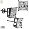 925-ES72-KC - .925 Sterling Silver Black Plated Earring Stud Casting Square Princess Cut Prong Setting Clear Zircon image 9