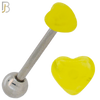 PK-BB49 - 316L Surgical Steel Barbell with Acrylic Marble Heart Screw External Threaded Pack of 120 image 6