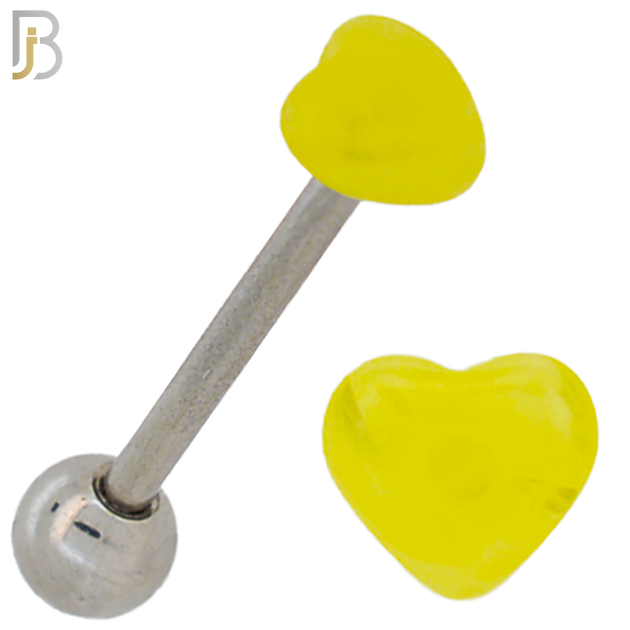 PK-BB49 - 316L Surgical Steel Barbell with Acrylic Marble Heart Screw External Threaded Pack of 120 image 6