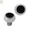 DM01SK - Surgical Steel Dermal Bezel Black Cubic Zirconia 1.2mm Screw Top (PACK OF 6) image 1