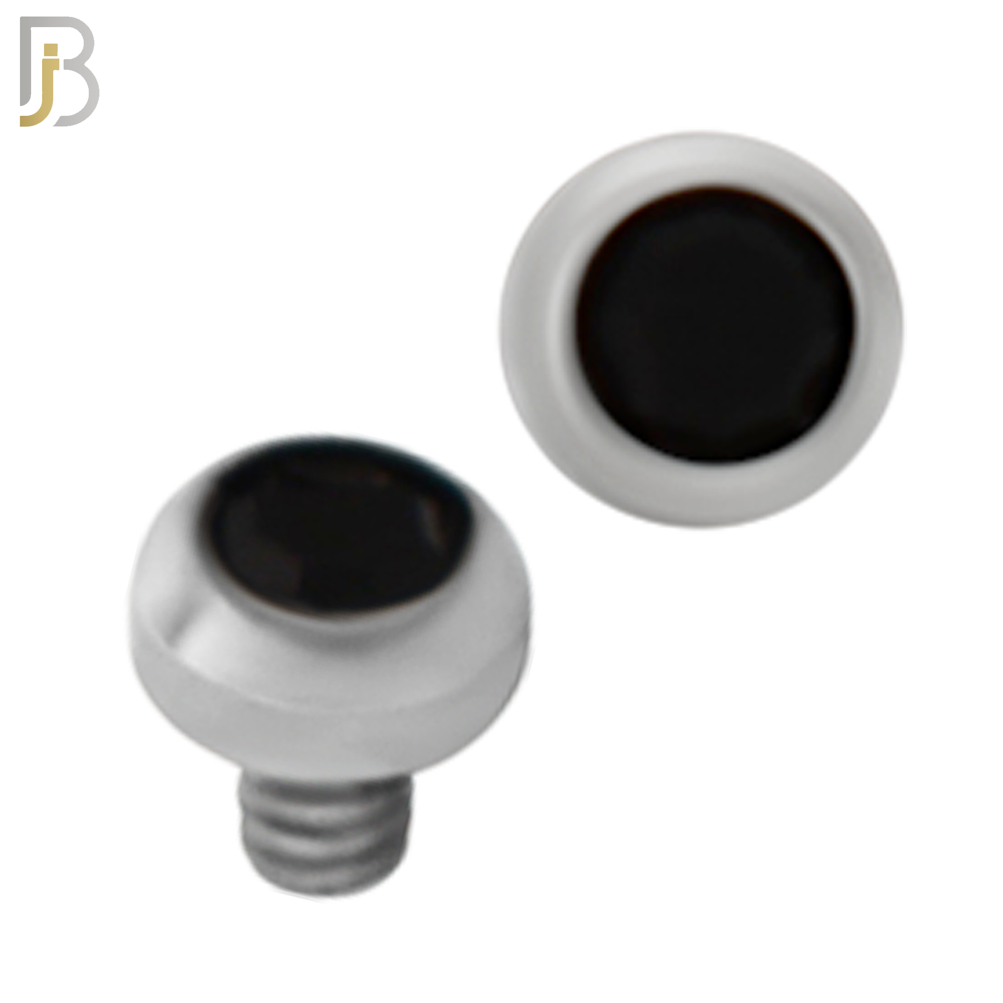 DM01SK - Surgical Steel Dermal Bezel Black Cubic Zirconia 1.2mm Screw Top (PACK OF 6) image 1
