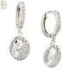 ES504 - 316L Stainless Steel Dangling Oval Praying Mary Huggies Earrings image 1