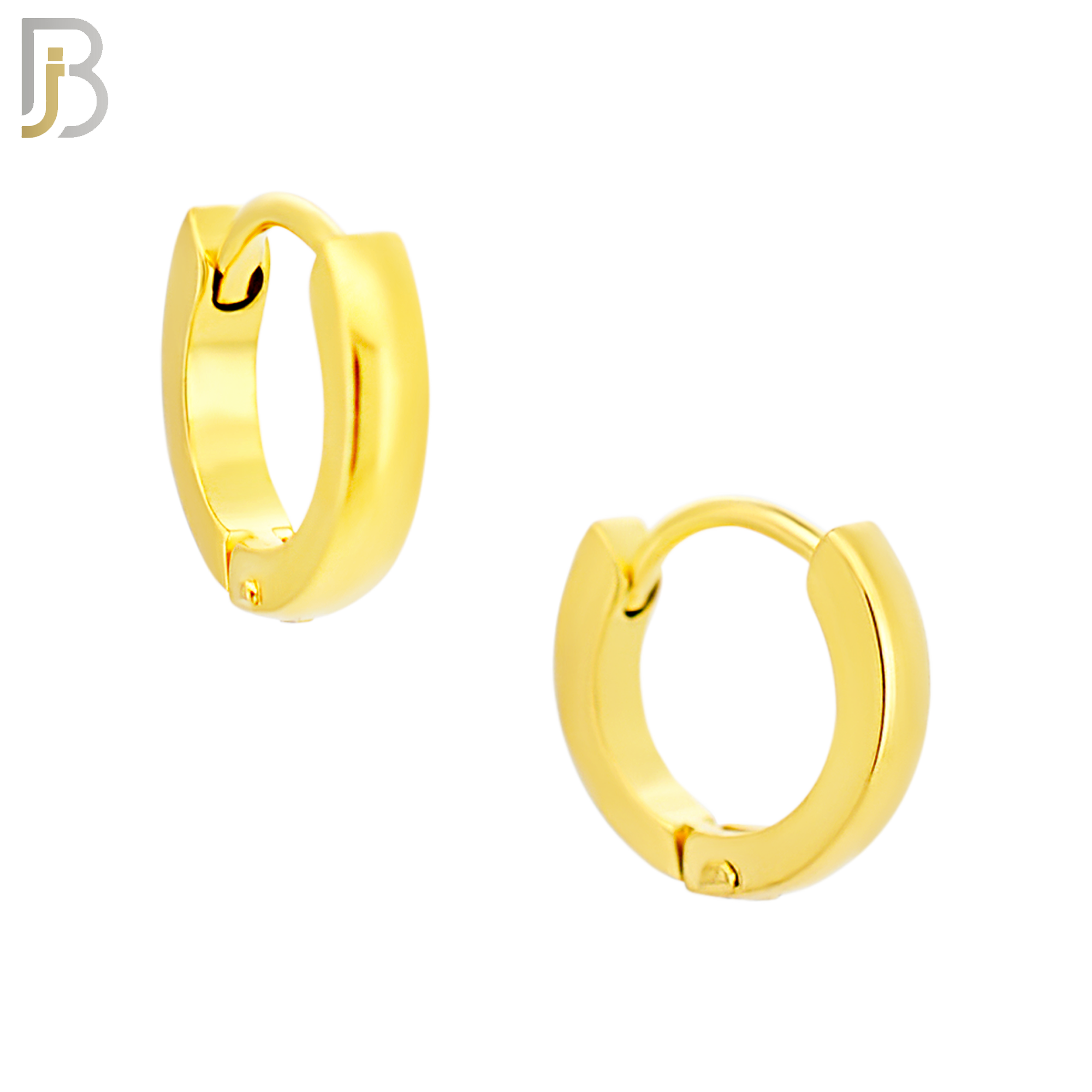 ES01G - 316L Stainless Steel Gold Plated Plain Curve Design Huggies image 1