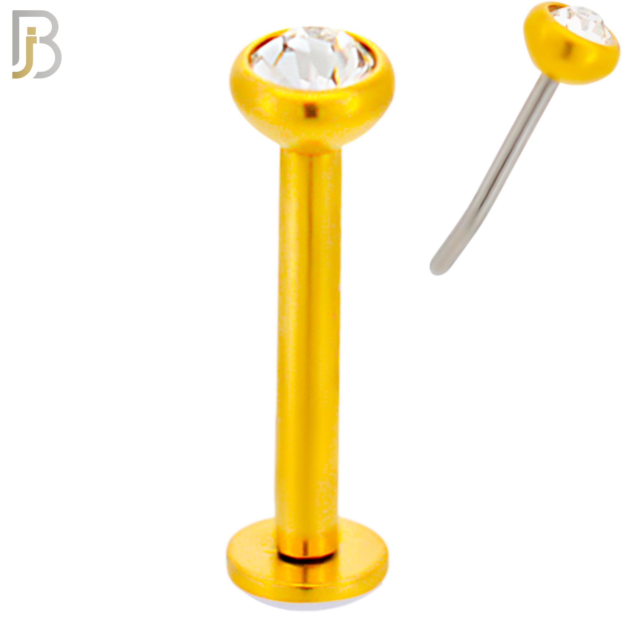 LB16G16 - 16g Thicknesss 316L Surgical Steel Assorted Plated Press Fit Bezel Setting Push In  Zircon (PACK OF 6) image 4