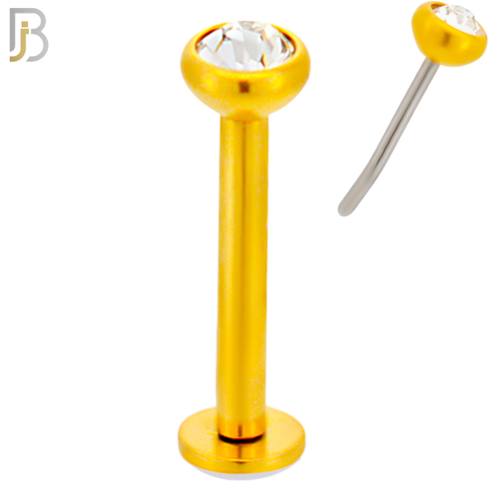 LB16G16 - 16g Thicknesss 316L Surgical Steel Assorted Plated Press Fit Bezel Setting Push In  Zircon (PACK OF 6) image 4