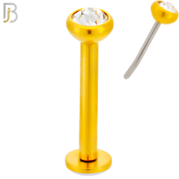 LB16G16 - 16g Thicknesss 316L Surgical Steel Assorted Plated Press Fit Bezel Setting Push In  Zircon (PACK OF 6) image 4