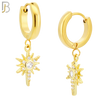ES37 - 316L Stainless Steel Dangling Star Zircon Design Huggies Clip On image 2