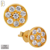 925-ES28 - .925 Sterling Silver 7mm Round Earrings Stud with Zircon image 2
