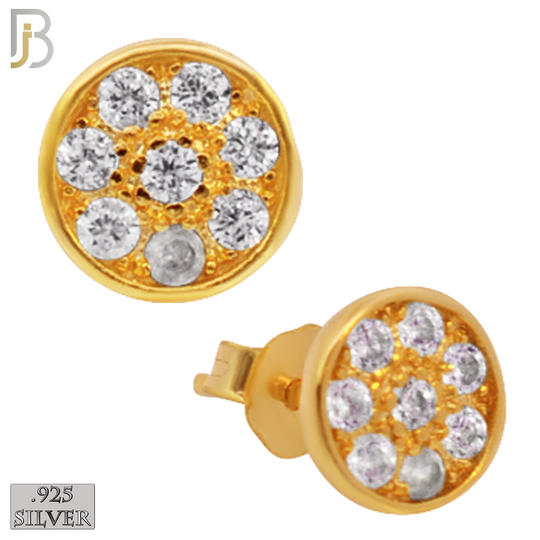 925-ES28 - .925 Sterling Silver 7mm Round Earrings Stud with Zircon image 2