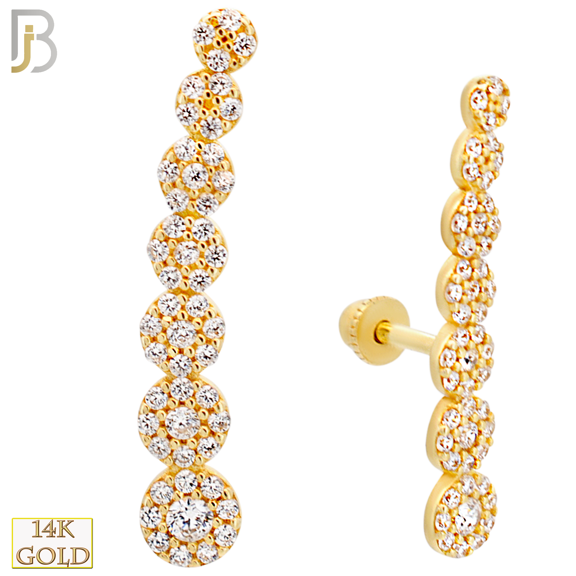 14-TB41 - 14k Yellow Gold 7 Graduating Discs Tragus Barbell with Baby Screw Backing image 0
