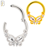 CT123 - 316 Surgical Steel Butterfly with CZ Hinged Hoop (Pack of 6) image 0