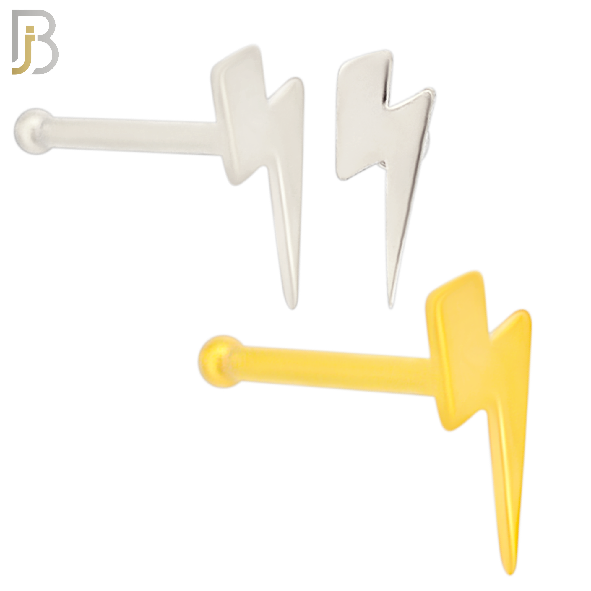 NR38B - 316L Surgical Steel Nose Bone Plain Lightning Bolt Design (PACK OF 6) image 0