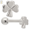 TB57 - 316L Stainless Steel Plain Three Leaf Clover Tragus Barbell Cartilage Piercing Screw Ball Externally Threaded (PACK OF 6) image 1