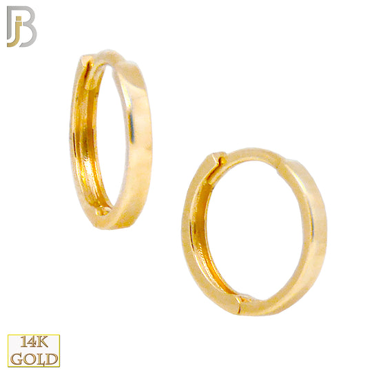14-ES63Y - 14k Solid Gold Flat Thick Hoops Earrings - 9mm image