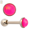 TB120SP - 316L Stainless Steel Opal Pink Bezel Tragus/Cartilage Barbell (Pack of 6) image 2