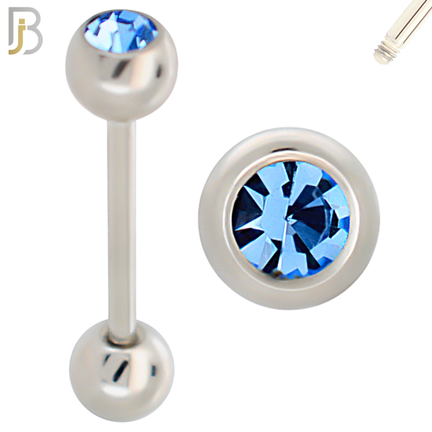 BB05S-6 - 316L Surgical Steel Screw Barbell with 6mm Bezel Ball External Threaded (PACK OF 6) image 3