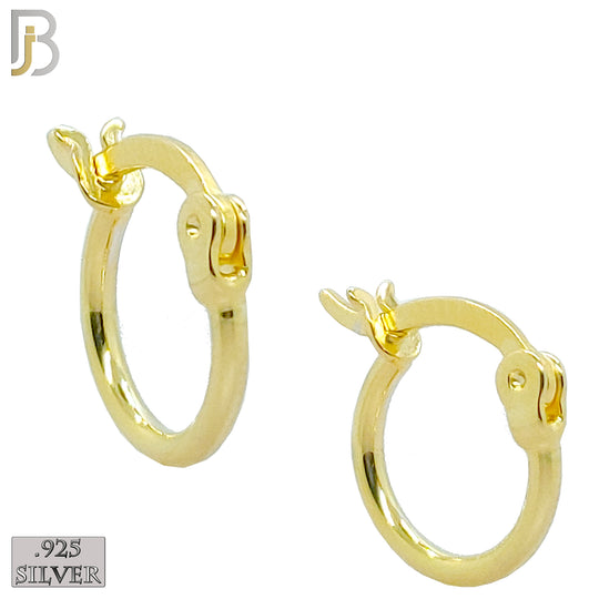 925-ES249 - .925 Sterling Silver Plain Hinged Hoop Earrings image 1