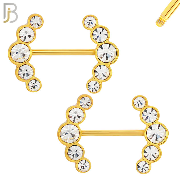 NP23 - 316L Surgical Steel Screw Double Sided Alloy Anchor with Zircon Pair image 5