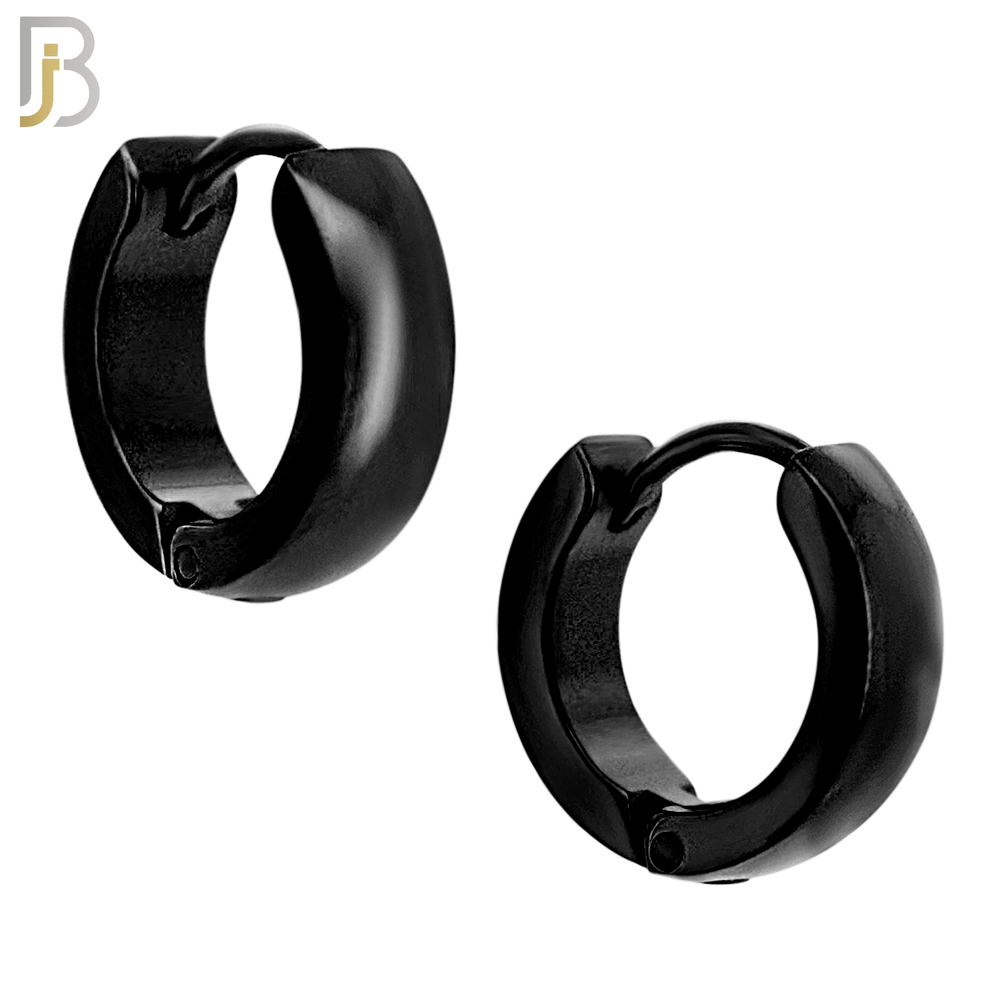 ES01K - 316L Stainless Steel Black Plated Plain Curve Design Huggies image 4
