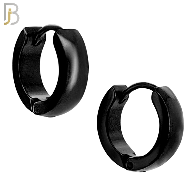 ES01K - 316L Stainless Steel Black Plated Plain Curve Design Huggies image 4