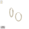 925-ES310S - .925 Sterling Silver Plain Hoop Earrings image 2