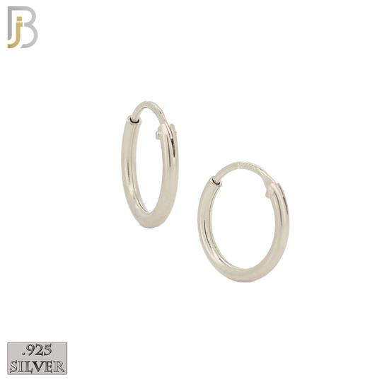 925-ES310S - .925 Sterling Silver Plain Hoop Earrings image 2