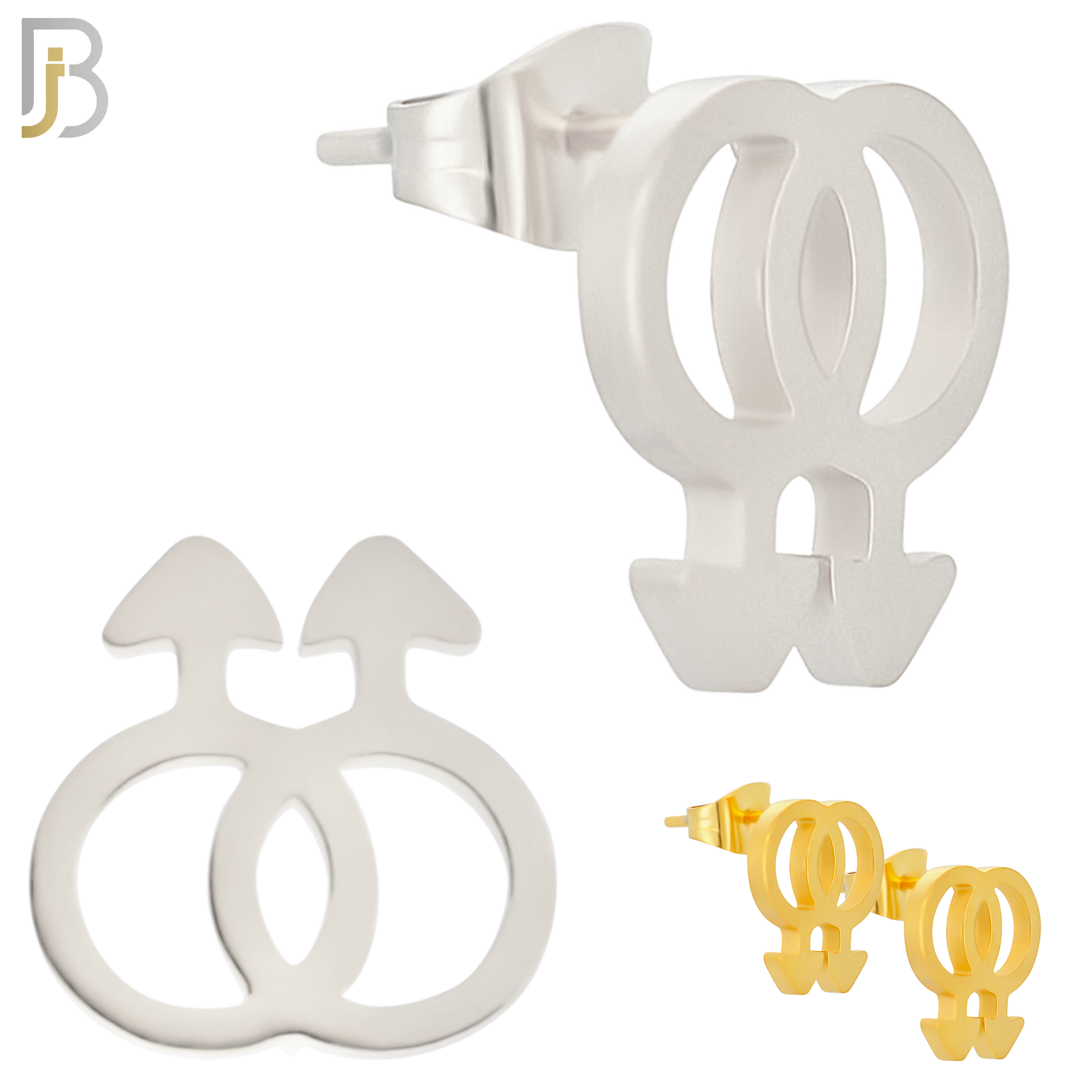 ES09 - 316L Stainless Steel LGBT Gay Symbol Gender Design Earring Stud image 0