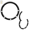 CT92 -  316 Stainless Steel Hinged Hoop with CZ Gems in Flush Setting Nose Rings (PACK OF 6) image 6