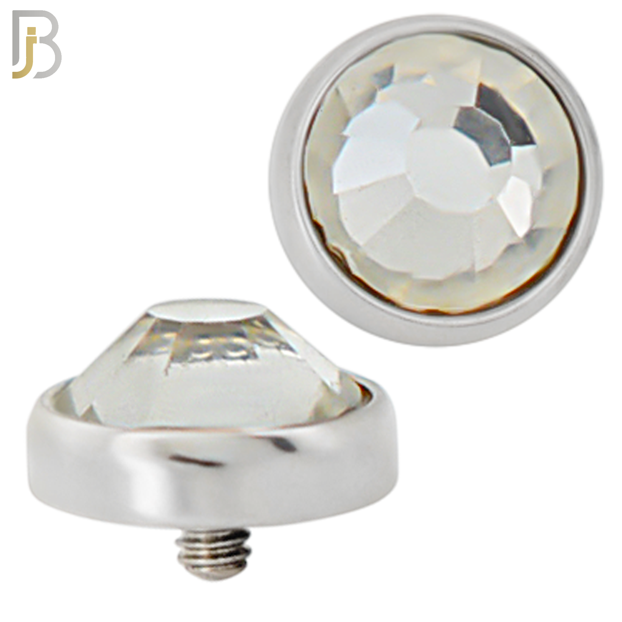 DM01SC - Surgical Steel Dermal Bezel Clear Cubic Zirconia 1.2mm Screw Top (PACK OF 6) image 5