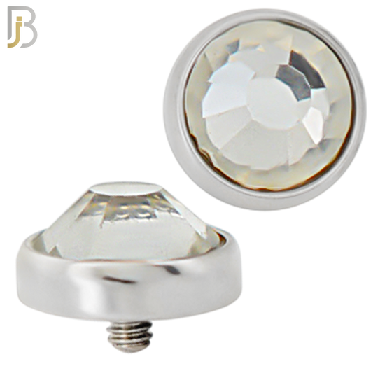 DM01SC - Surgical Steel Dermal Bezel Clear Cubic Zirconia 1.2mm Screw Top (PACK OF 6) image 5