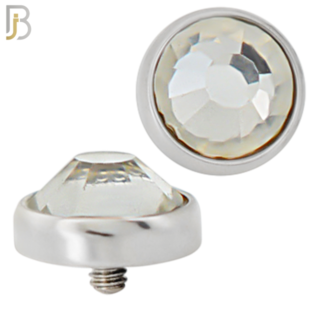 DM01SC - Surgical Steel Dermal Bezel Clear Cubic Zirconia 1.2mm Screw Top (PACK OF 6) image 5