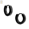ES85K - 316L Stainless Steel Black Plated Plain Design Huggies Clip On image 1