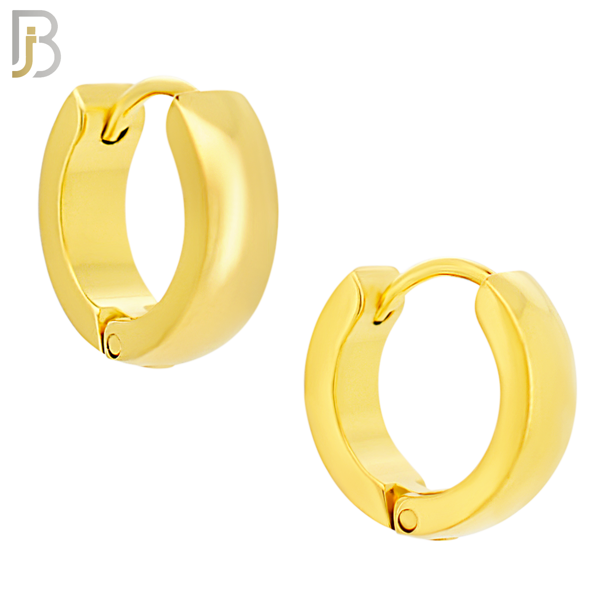 ES01G - 316L Stainless Steel Gold Plated Plain Curve Design Huggies image 4